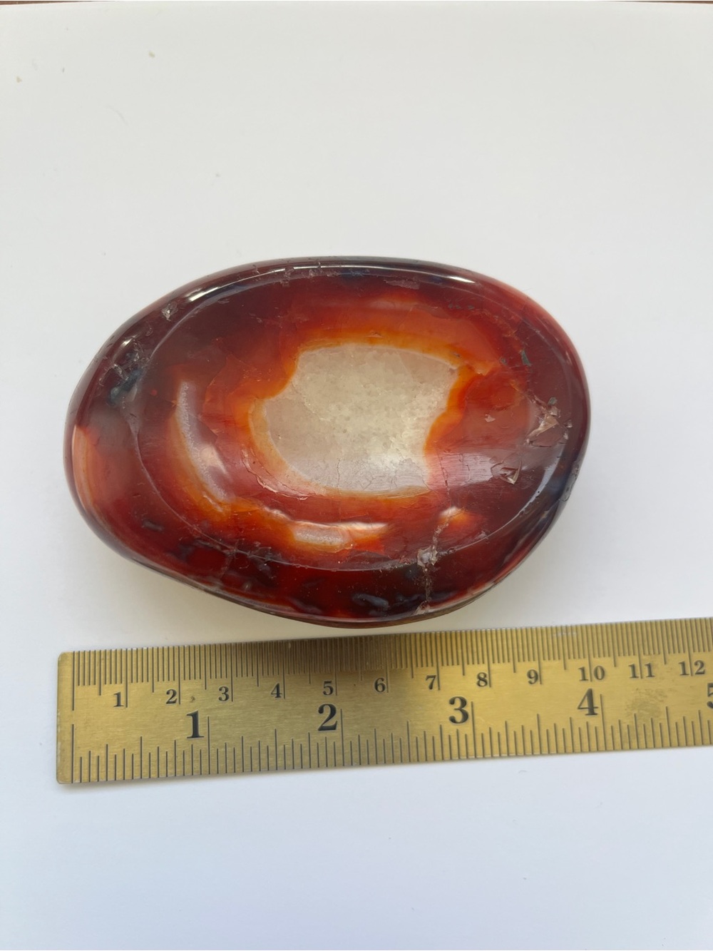 Natural Crystal Stone Polished Carnelian Bowl 11.2oz Large Rock Healing Holder